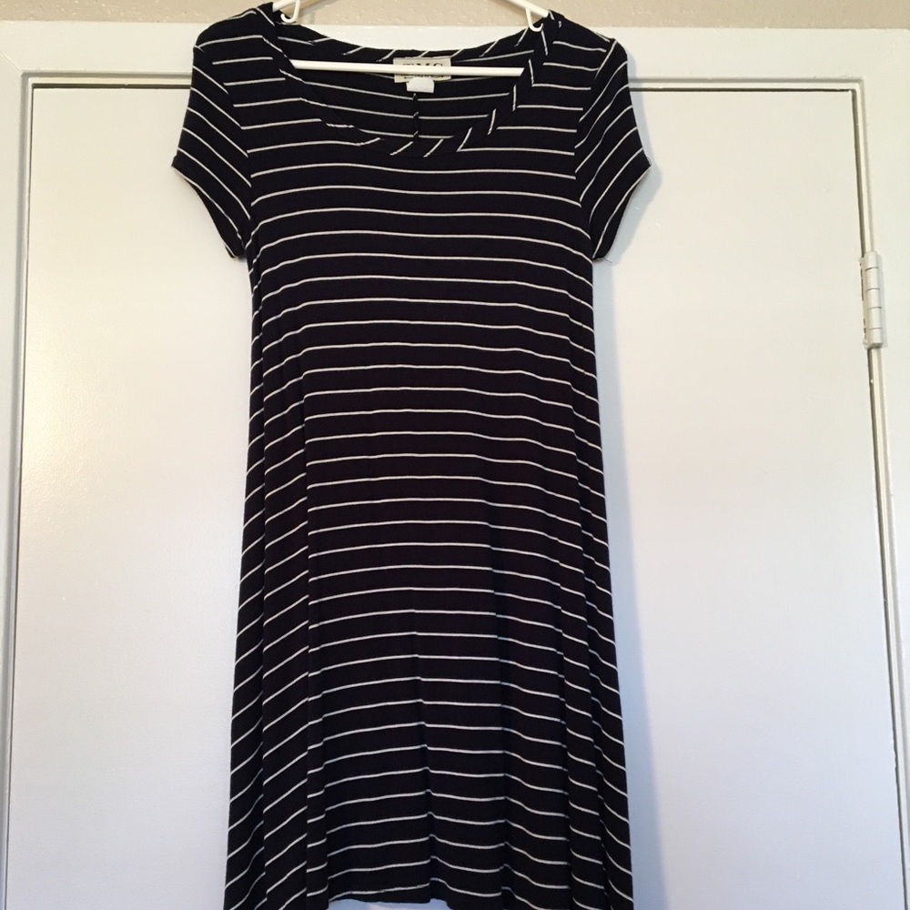 TMG New York Striped Navy Dress